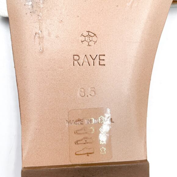 Raye Houston Sandals White Wide Strap Flat‎ Slides Leather Square Sz 8.5 - Picture 8 of 8